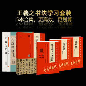 【书法】王羲之学习套装：《兰亭序入门》+《圣教序百字卡》+《黄庭经百字卡》+《乐毅论百字卡》+《王羲之尺牍》，5本打包热销！