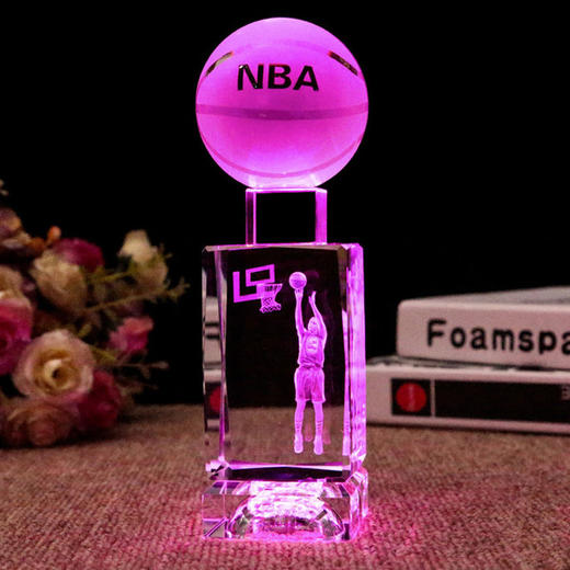 NBA球星科比詹姆斯水晶篮球摆件520送男友男生同学生日礼物DIY 商品图2