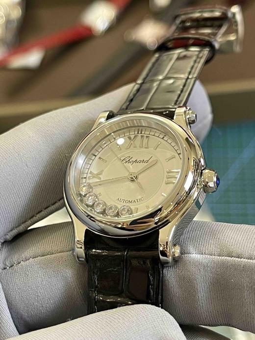 肖邦快乐钻石（黑色皮带银色表盘），女士石英腕表，瑞士进口石英机芯，走时精准，完美复刻，乱真无压力～ 商品图6