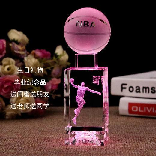NBA球星科比詹姆斯水晶篮球摆件520送男友男生同学生日礼物DIY 商品图0