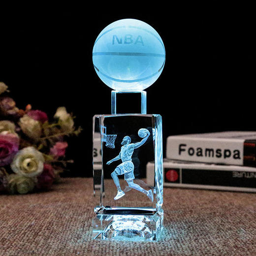 NBA球星科比詹姆斯水晶篮球摆件520送男友男生同学生日礼物DIY 商品图1