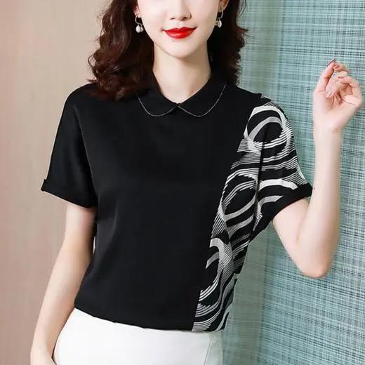 MZ104754夏季潮款短袖宽松设计感女士醋酸绸缎衬衫 商品图3