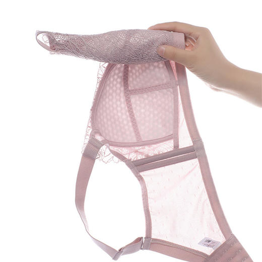 雅黛丽内衣女大胸显小文胸薄款蕾丝无钢圈防下垂胸罩 商品图3