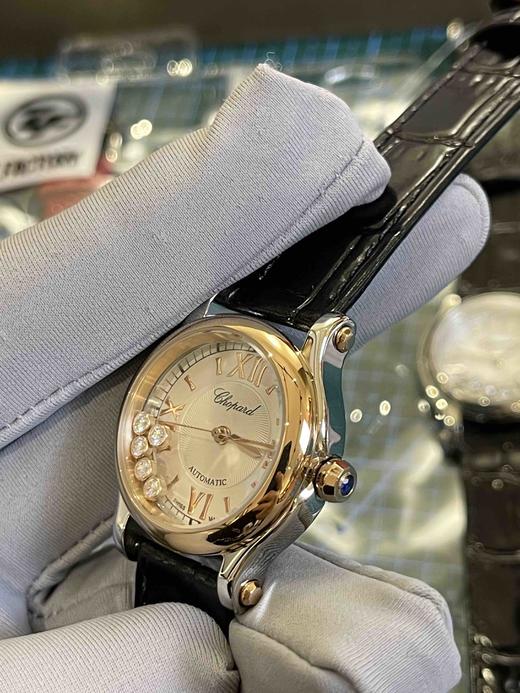 肖邦快乐钻石（黑色皮带玫瑰金表盘），女士石英腕表，瑞士进口石英机芯，走时精准，完美复刻，乱真无压力～ 商品图5