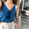 黛唯梵多色V领卷边毛织小吊带女夏季韩版休闲背心上衣女 商品缩略图0