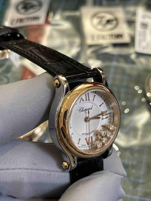 肖邦快乐钻石（黑色皮带玫瑰金表盘），女士石英腕表，瑞士进口石英机芯，走时精准，完美复刻，乱真无压力～ 商品图4