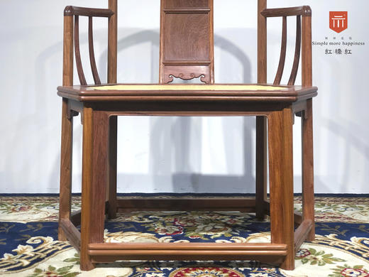 红桥红  家具严选  缅甸花梨（大果紫檀）【藤面 故宫款六方形南官帽椅 】 商品图6