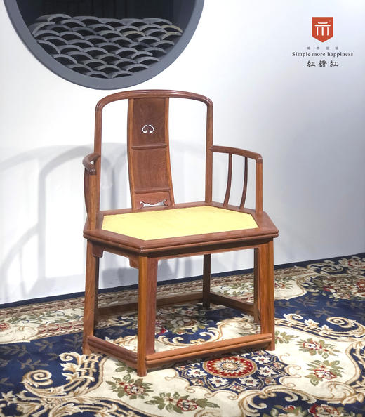 红桥红  家具严选  缅甸花梨（大果紫檀）【藤面 故宫款六方形南官帽椅 】 商品图2