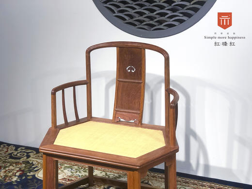 红桥红  家具严选  缅甸花梨（大果紫檀）【藤面 故宫款六方形南官帽椅 】 商品图4