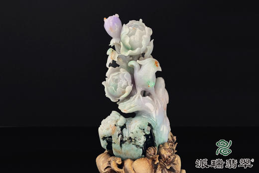 派瑞翡翠 翡翠摆件 糯种 三彩 商品图1