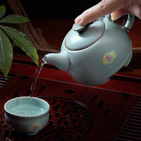 东道汝窑｜圆融壶（天青）2021款 商品图2