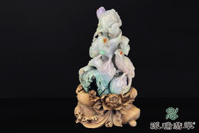 派瑞翡翠 翡翠摆件 糯种 三彩