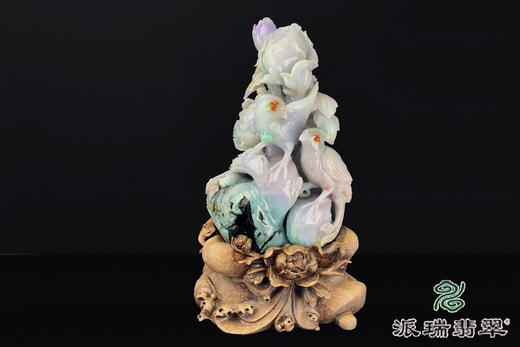 派瑞翡翠 翡翠摆件 糯种 三彩 商品图0