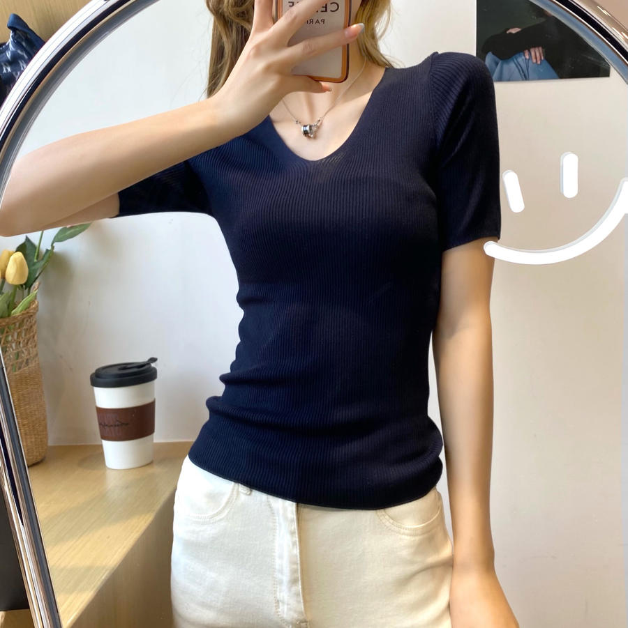 高端!鄂s 桑蚕丝针织短袖011207