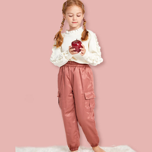 龙之涵 中小童全棉工装棉裤 贡缎夹棉裤子 商品图0