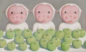 杨媛媛版画《三羊开泰》99版