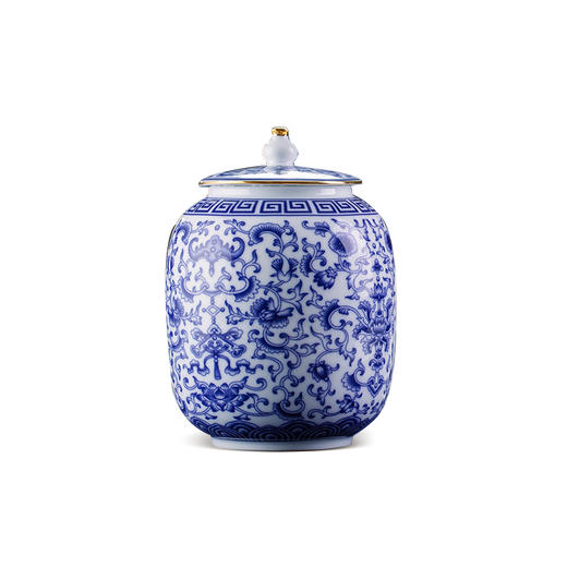 澜沧古茶【缠枝莲青花罐】茶叶罐密封普洱茶储存收纳醒茶罐子藏养罐 商品图4