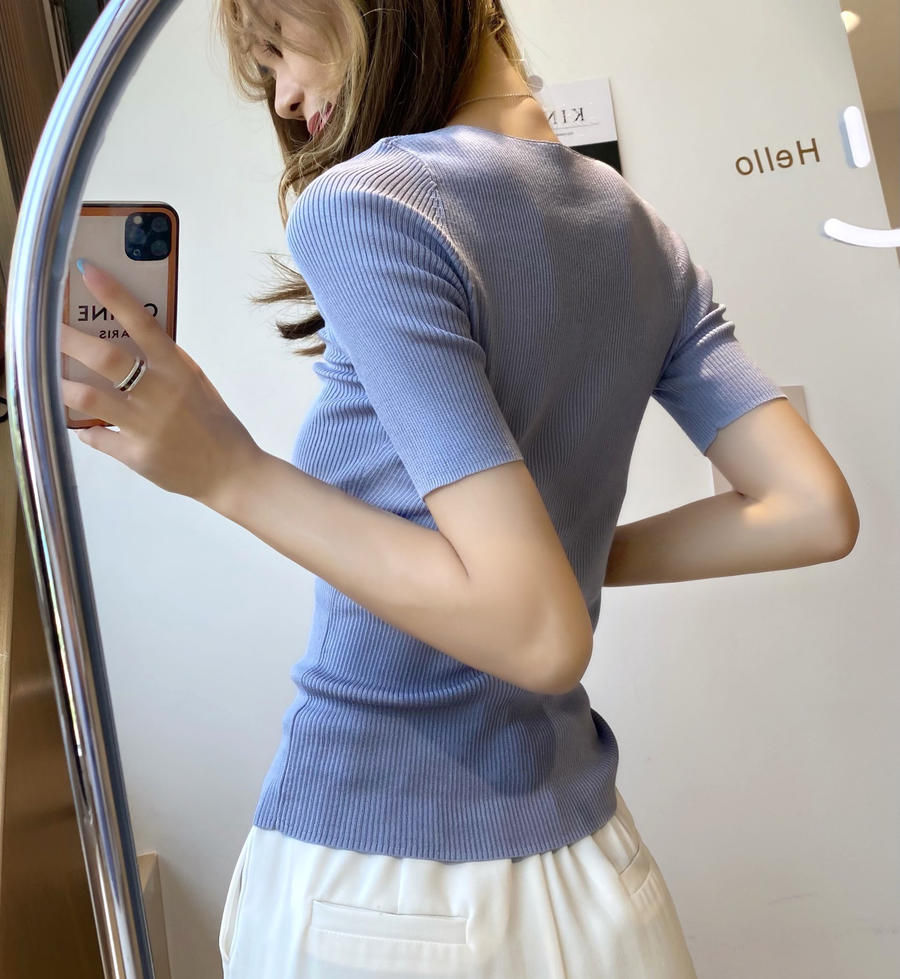 高端!鄂s 桑蚕丝针织短袖011207