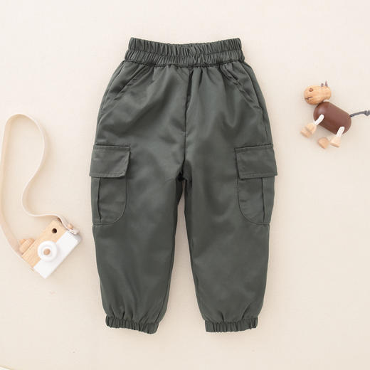 龙之涵 中小童全棉工装棉裤 贡缎夹棉裤子 商品图8