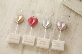 「生日周边配件」钻石心蜡烛