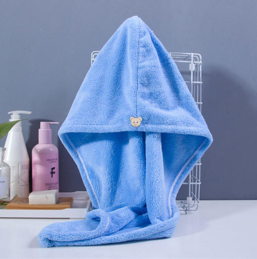 【拍1发2条！速干干发帽】干发帽、浴帽干发不伤发，加厚珊瑚绒速干帽巾，不滴水，不伤发丝，长发也能用 商品图2