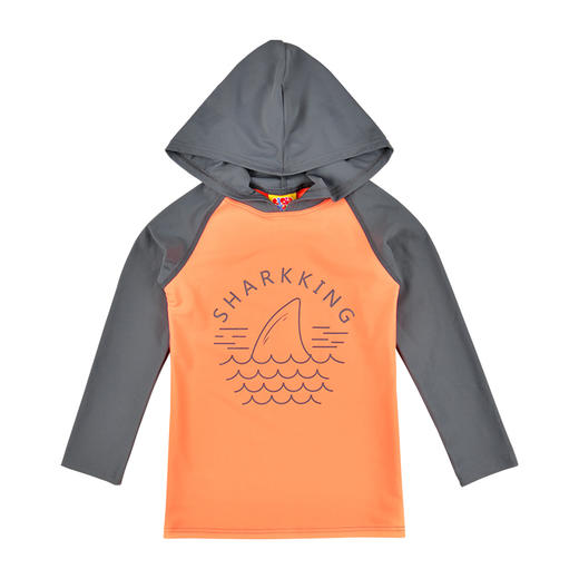 sisia新款儿童泳衣男童夏防晒连帽长袖卡通上衣中大童游泳衣 商品图4