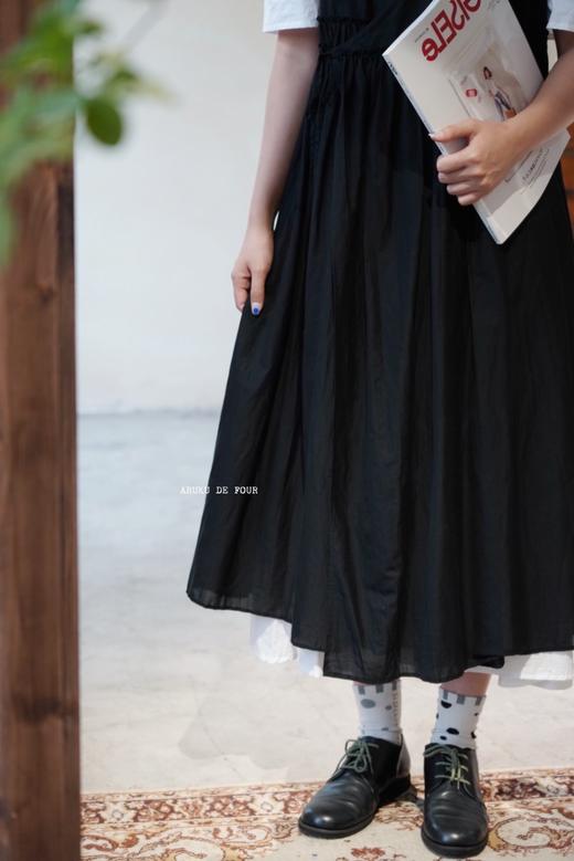 FRANCESCA浅灰/白/黑背心绑带裙 商品图7