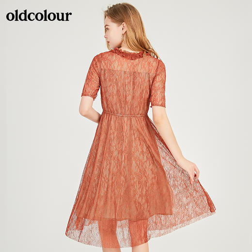 oldcolour欧珂蕾丝中袖连衣裙女中长款M25102520 商品图1