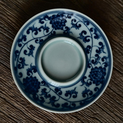 「景德镇仿古手绘缠枝莲青花瓷功夫茶三才盖碗」复古泡茶碗 商品图4