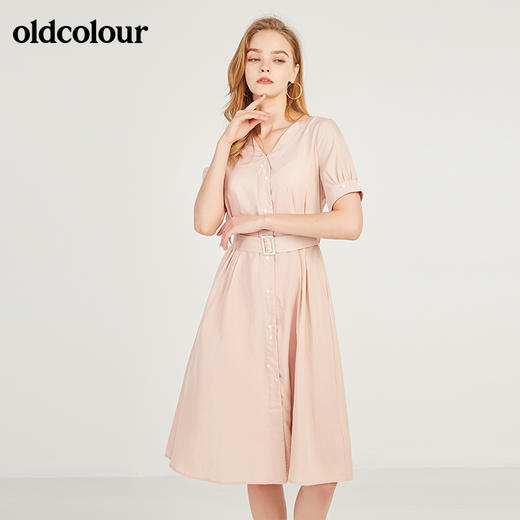 oldcolour欧珂2020夏短袖连衣裙休闲百搭中长裙M24101431 商品图3