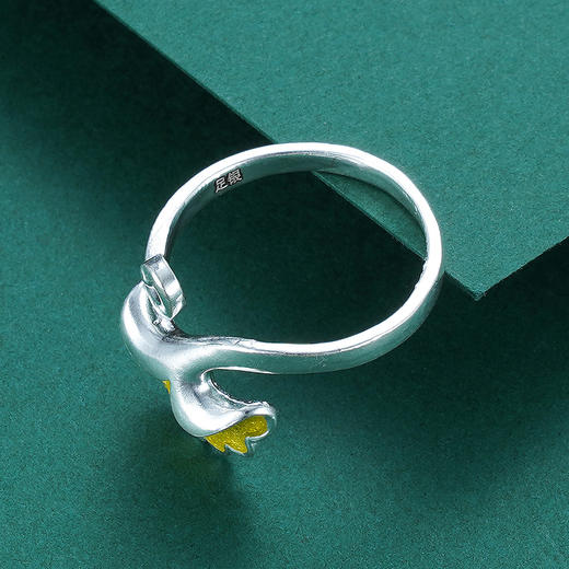 子佩集S990银【一叶知秋】戒指【MXJZ006】珐琅彩银杏叶 商品图4
