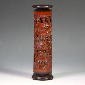 S 兰亭雅集竹雕香筒