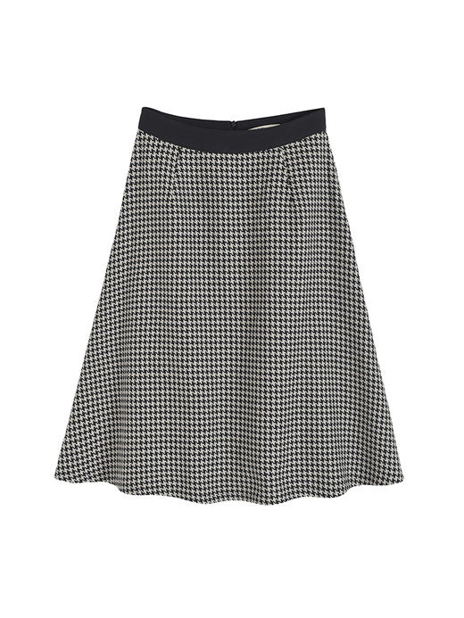 格子半身裙女中长款高腰2022年春夏新款复古千鸟格A字裙百搭裙子 商品图4
