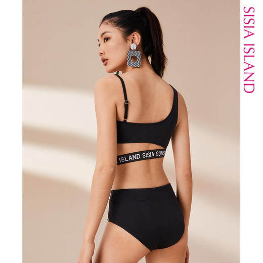 sisia2021新款泳衣女夏分体时尚性感高腰显瘦遮肚三件套裙式泳装 商品图3