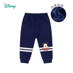 迪士尼男童秋冬抓绒长裤