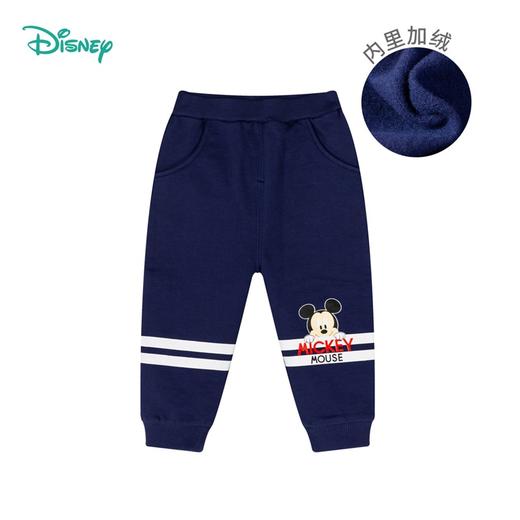 迪士尼男童秋冬抓绒长裤 商品图0