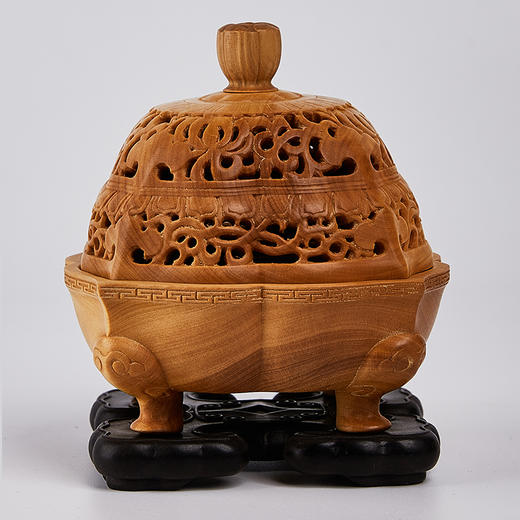 六棱连理纹香炉°黄杨木 商品图1