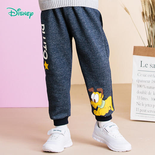迪士尼男童春秋仿牛仔抓绒长裤 商品图10