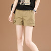 丁摩 松紧腰休闲工装短裤子女夏季2021年新款宽松直筒热辣裤子薄PT1537-WX313 商品缩略图1