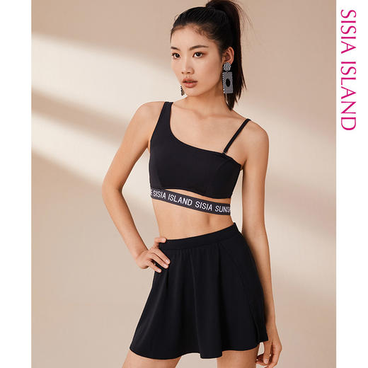 sisia2021新款泳衣女夏分体时尚性感高腰显瘦遮肚三件套裙式泳装 商品图1