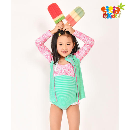sisia2021新款儿童泳衣女童夏外套罩衫中大童防晒外搭披纱罩衫 商品图3