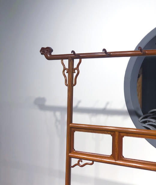 红桥红  家具严选  缅甸花梨（大果紫檀）【165灵芝如意衣帽架】 商品图5