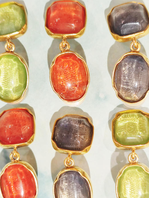 订购6个月到｜Goossens Paris-Cabochons Two-丹宁蓝 耳夹（无需耳洞）［法国设计师］ 商品图5