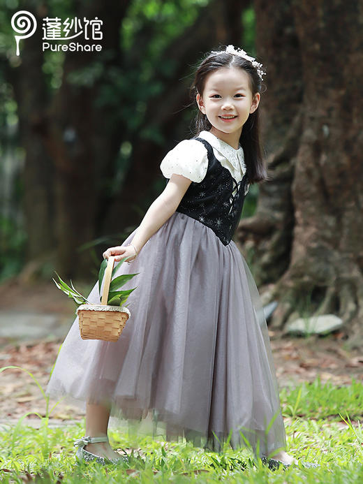 pureshare 睡美人公主裙女童连衣裙新夏款洋气大童礼服裙演出吹泡泡的小女孩-吹泡泡的小女孩 商品图4