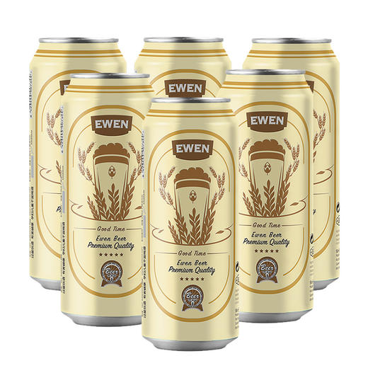 意文EWEN西班牙进口黄啤500ml*24罐 商品图5