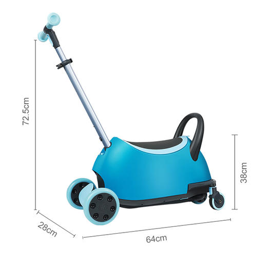 菲乐骑Luna多功能溜娃车手推车溜溜车滑板车收纳箱1.5-10岁4合1推车 商品图4