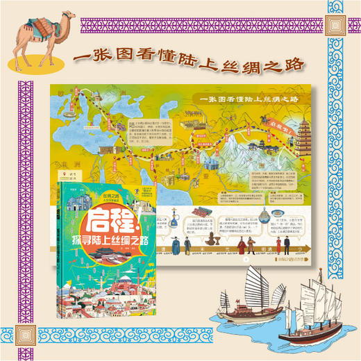 《丝绸之路人文历史绘本》全2册 | 《启程！探寻路上丝绸之路》《扬帆！探秘海上丝绸之路》 商品图3