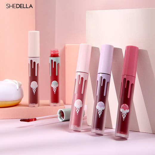 【3支优惠装】诗蒂娅甜甜冰淇淋水光唇釉 一抹上色快速成膜水润多色口红长久持妆唇彩七夕情人节 商品图3