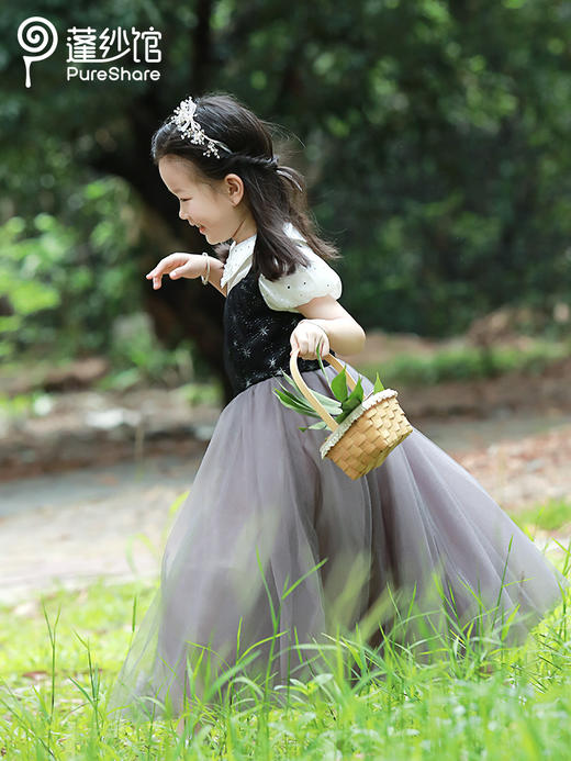 pureshare 睡美人公主裙女童连衣裙新夏款洋气大童礼服裙演出吹泡泡的小女孩-吹泡泡的小女孩 商品图2