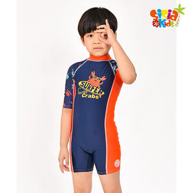 sisia新款儿童泳衣男童夏中大童卡通连体泳衣沙滩温泉游泳装